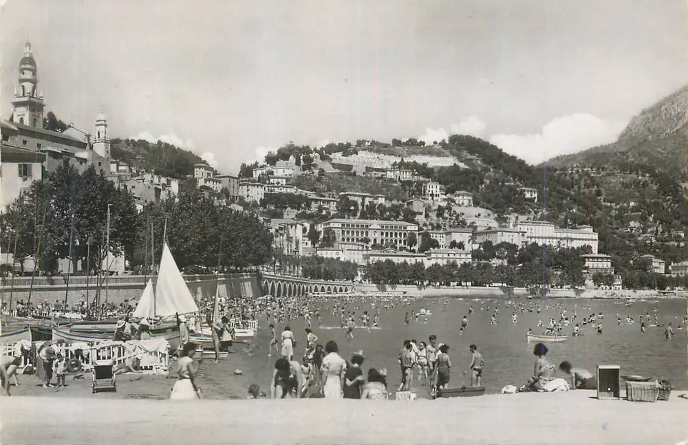 Menton — A Praia das Sablettes — Coleção Nice - Frente