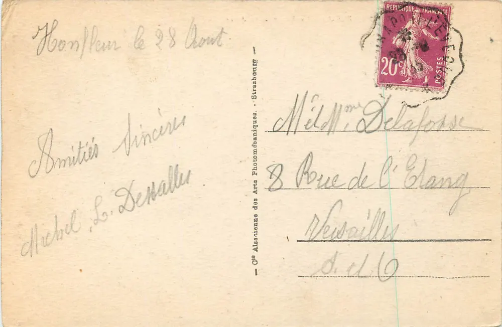 Honfleur — O Farol e a Ponta — Cie Alsienne das Artes Fotomecânicas, n°72 - Verso