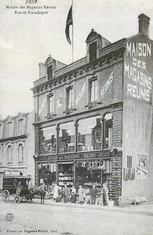 Haus der Vereinigten Geschäfte — Jœuf, Rue de Franchepré — Verleger: Photo Ménard, Frankreich - Vorderseite