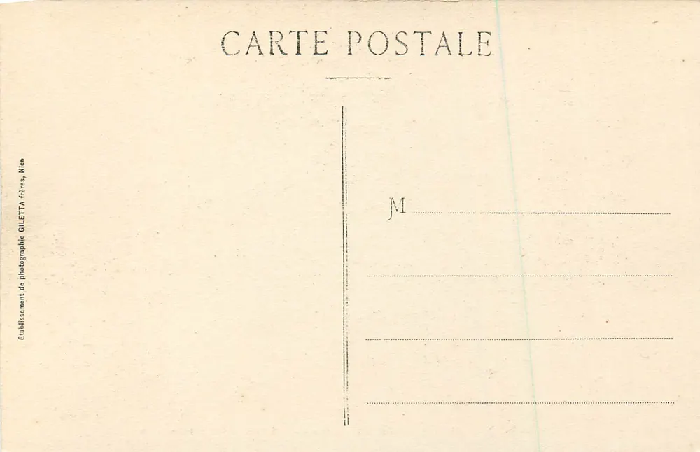 NICE — Promenade du Château. Allée des Palmiers — Édition Gilletta, n°12 - Verso