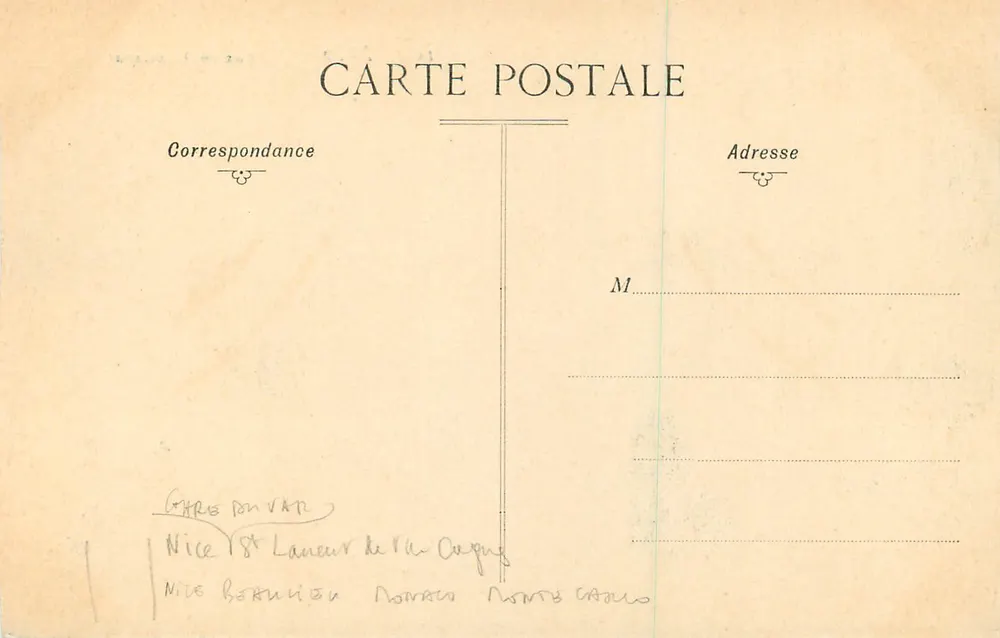 Nice — Casino Municipal — Éditeur Calciona, n° 104 - Verso