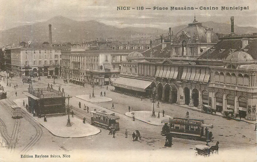 Nice — Place Masséna — Casino Municipal — Edition Baylone frères, Nice — n° 118 - Recto