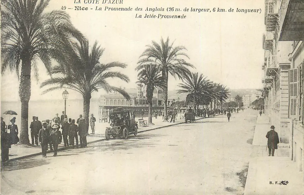 Nice - La Promenade des Anglais — Die Mole-Promenade — Verlag B. F. - Vorderseite