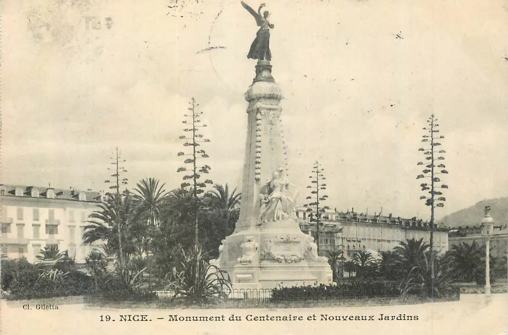 Nice - Monument du Centenaire et Nouveaux Jardins — Cl. Gilletta, n°19 - Recto