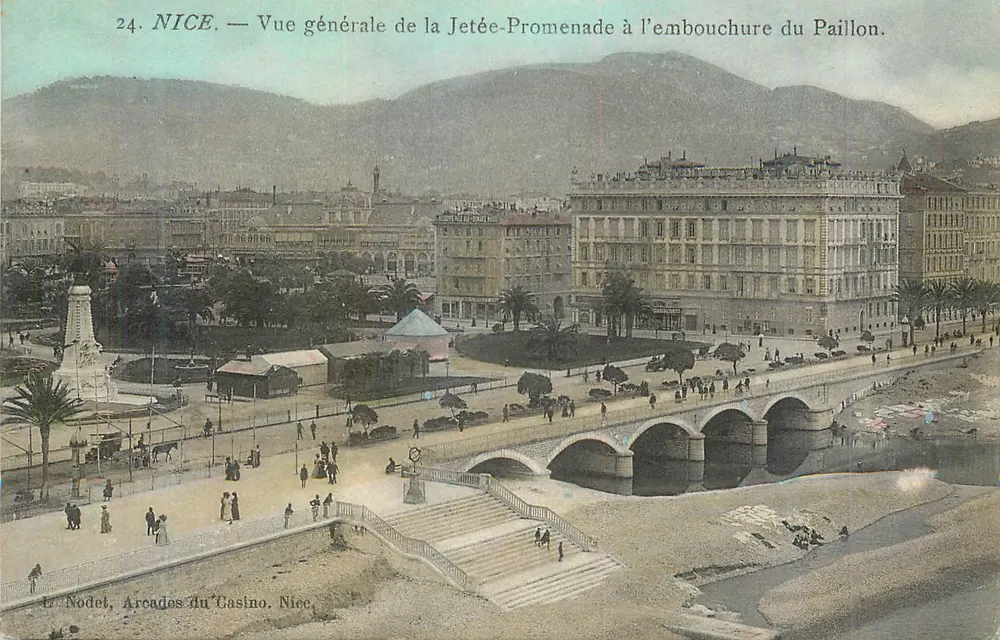 Nice — Vue générale de la Jetée-Promenade à l'embouchure du Paillon — L. Nodet, Arcades du Casino, Nice. - Recto