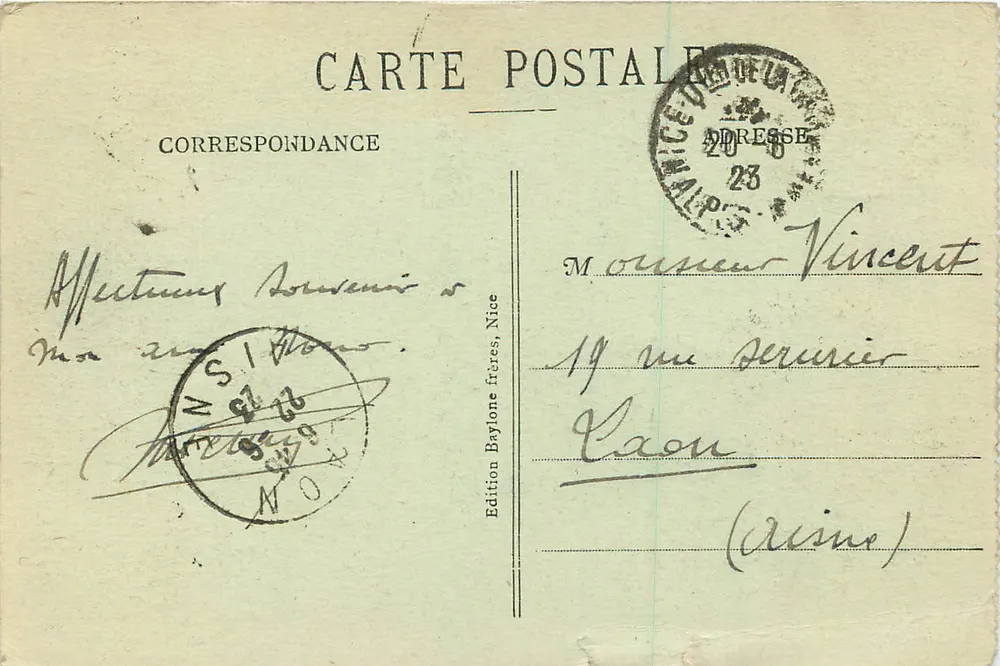 Nice — Jardim Albert I — A Gruta — Édition Baylone frères, n° 133 - Verso