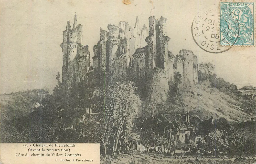 Château de Pierrefonds — Before the restoration — G. Ducleos, n°55 - Front