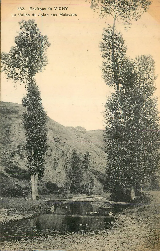 La Vallée du Jolan aux Malavaux — Environs de Vichy — V.J. éditeur, n° 582 - Recto