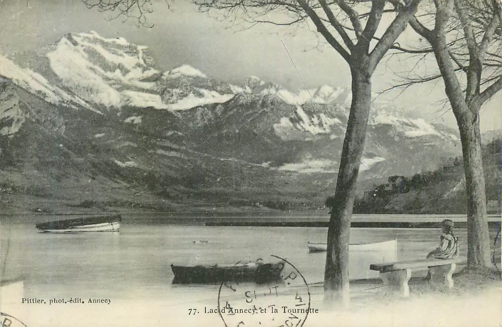Lago de Annecy e La Tournette — Pittier, fot.-édit. Annecy, n°77 - Frente