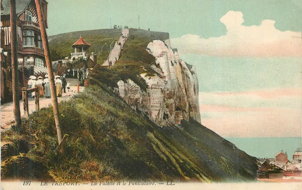 Le Tréport — La Falaise et le Funiculaire — LL. - Recto