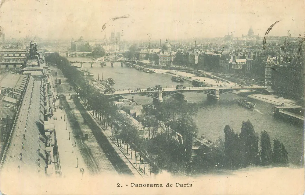 Panorama de Paris — vista da Seine com vários pontes — editor desconhecido, n° 2 - Frente