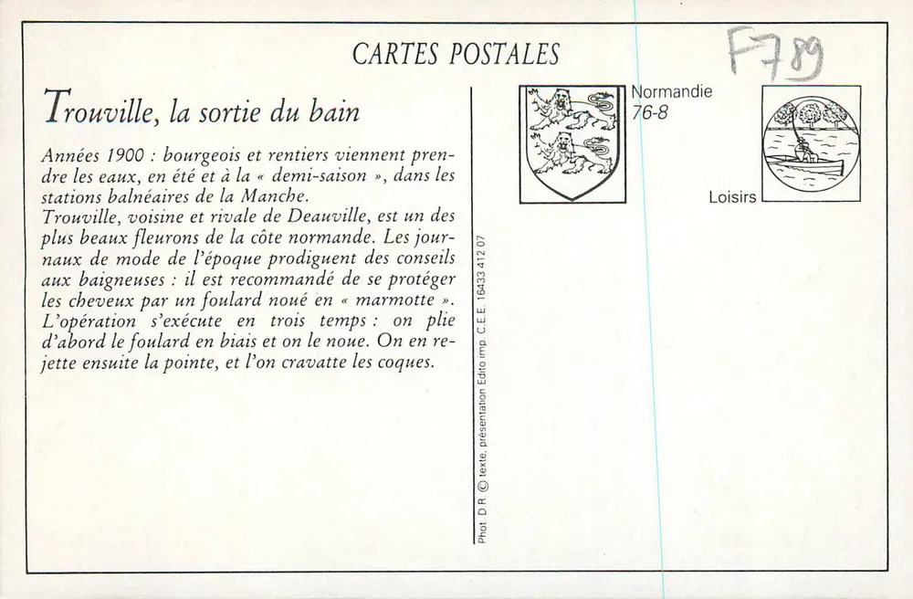 Trouville — La salida del baño! — Edición de lujo A.B. - Reverso