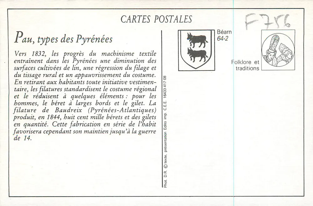 Tipos do Pavs — Cenas e Tipos dos Pirineus — LL - Verso