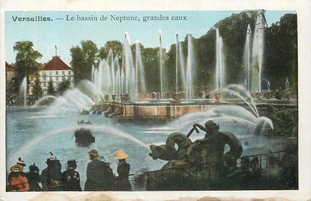 Versailles — Le bassin de Neptune, grandes eaux. - Recto
