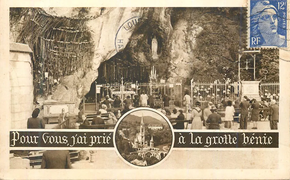 Lourdes — Grotte de Massabielle — Édition Palais du Rosaire - Recto