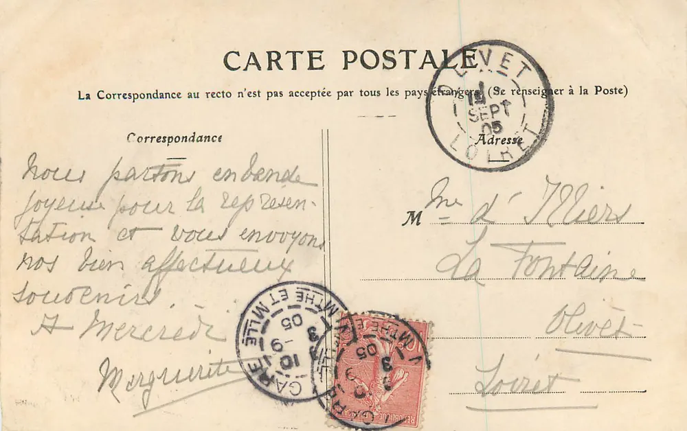 Nancy — Lembrete de Nancy — Fannier e Chauvetté, Nancy - Verso