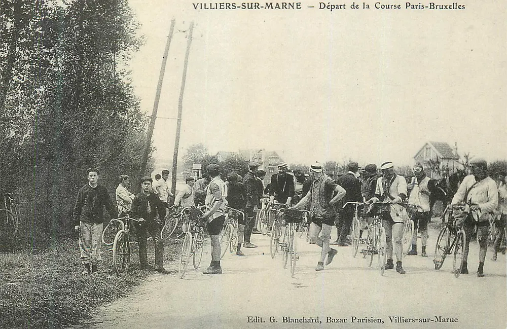 Villiers-sur-Marne — Start der Paris-Brüssel-Rennstrecke — Edit. G. Blanchard, Bazar Parisien, Villiers-sur-Marne - Vorderseite