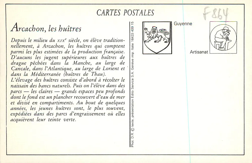Costa de Argent - ARCACHON (Gironde) — Descarregamento de Ostras Vindas dos Parques - Verso
