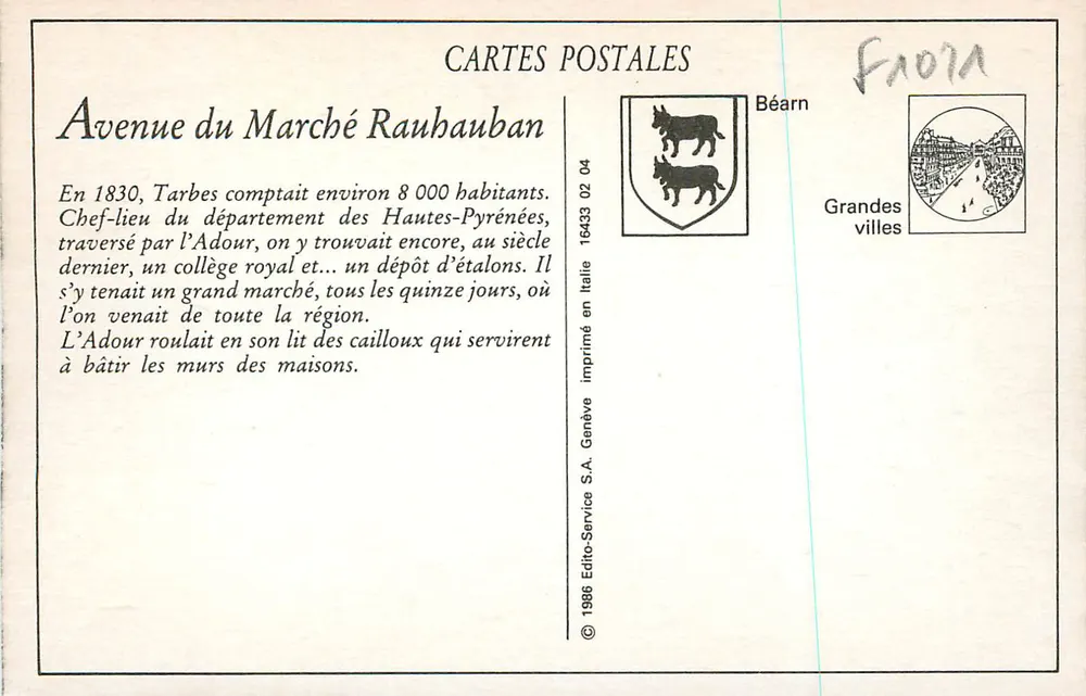 Tarbes — Avenue du Marché Rauhauban — Fassade Rue Larrey - Rückseite