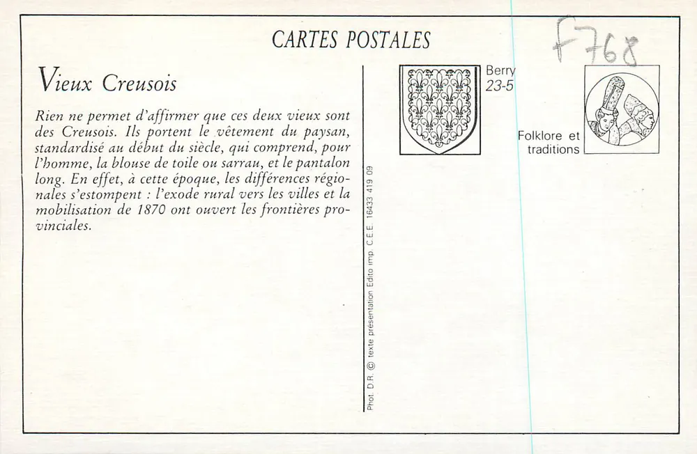 Altes Creusois — Nach dem Markt — A. de Nussac, Verlag, Guéret - Rückseite