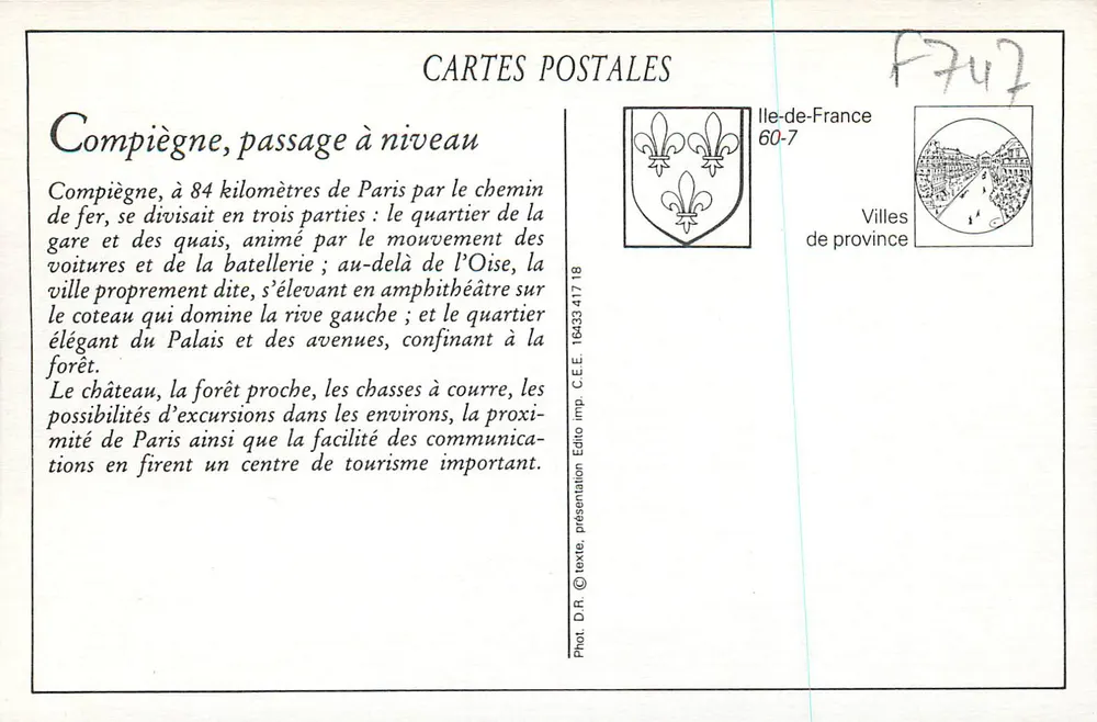Compiègne — O Passage a Nível e a Passarela — C.L.C. - Verso