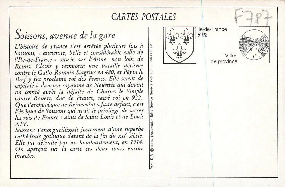 Soissons — Avenida da Estação — B. R. - Verso