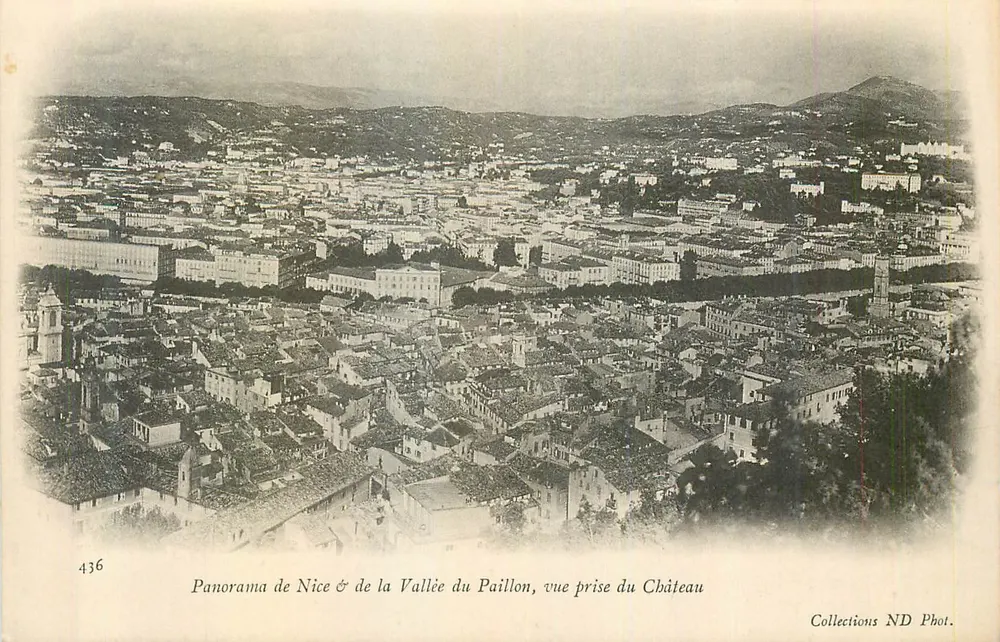 Panorama von Nice & der Tal der Paillon, Aufnahme vom Schloss — Collections ND Phot. n°436 - Vorderseite