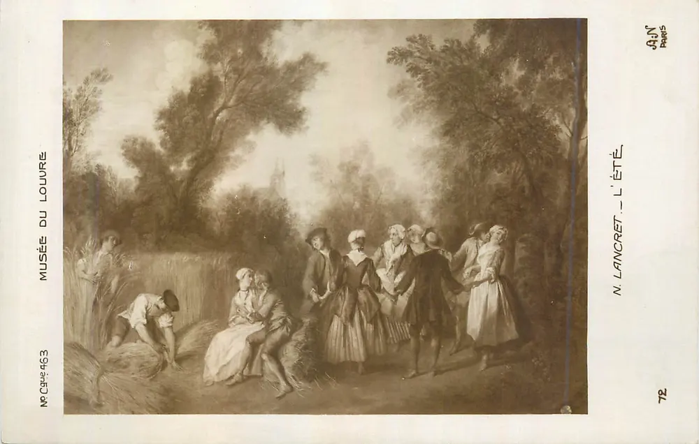 N. Lancret - O Verão — Museu do Louvre — editor JAIN, Paris, n° da carta 463 - Frente