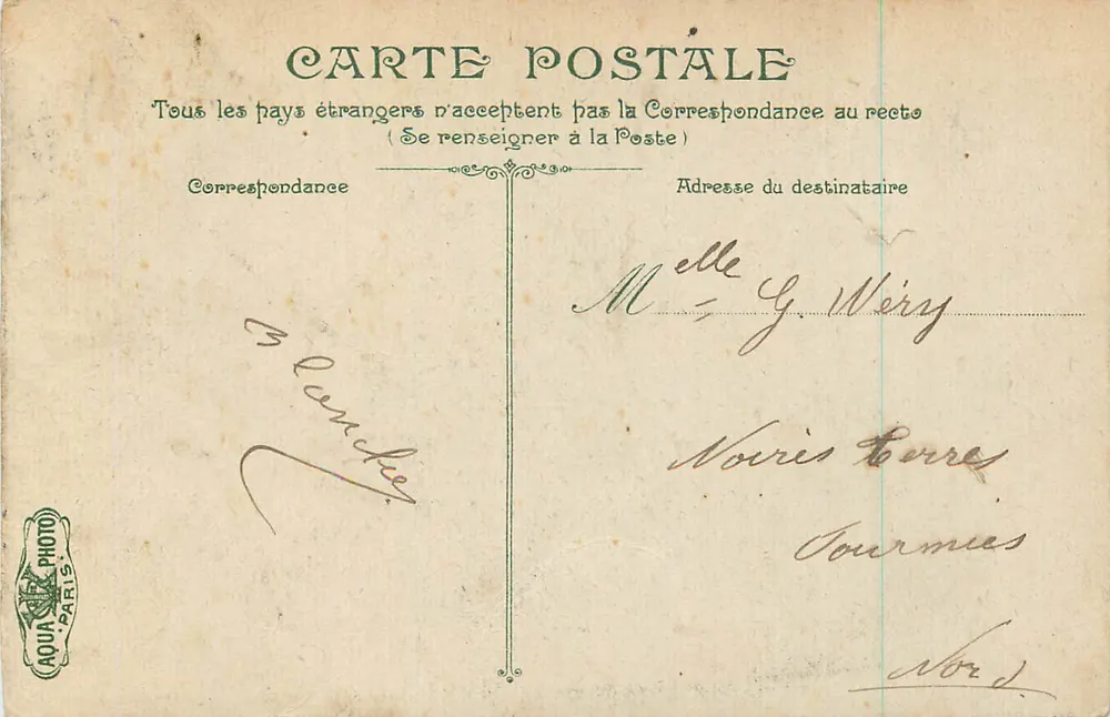 Le Tréport — La Plage à marée basse et les Falaises — L.V. & Cie - Verso