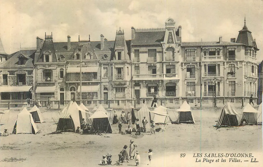 Les Sables-d'Olonne — A Praia e as Villas — LL. n° 89 - Frente
