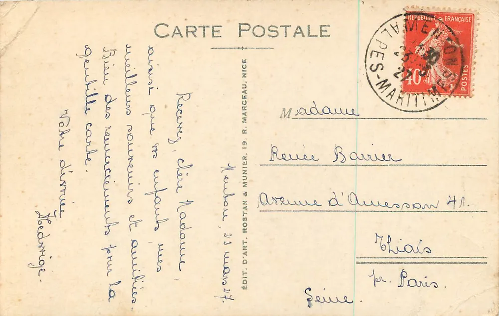 Monte-Carlo — Die Terrassen des Casinos und der Felsen — RM 214 - Rückseite