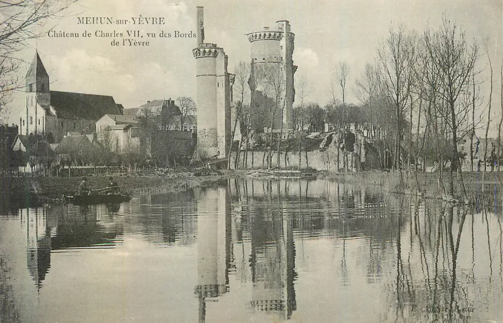 Mehun-sur-Yèvre — Schloss Charles VII, vom Ufer der Yèvre gesehen — E. Lefebvre, Nr. 14 - Vorderseite