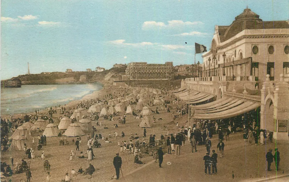 Biarritz — Strand und Gemeindekasino — Künstlerische Ausgabe Labouche Frères, Toulouse, n°1263 - Vorderseite