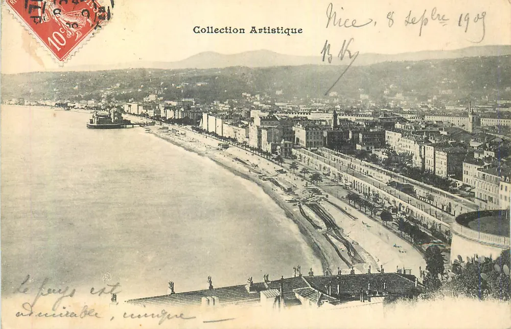 Vista da promenade dos Anglais em Nice — Coleção Artística — editor não identificado - Frente