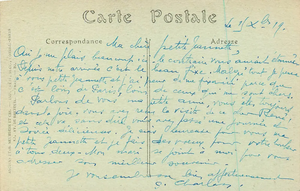 NICE — La Promenade des Anglais et les Hôtels — Éditeur Anglais et Cie, Paris - Verso