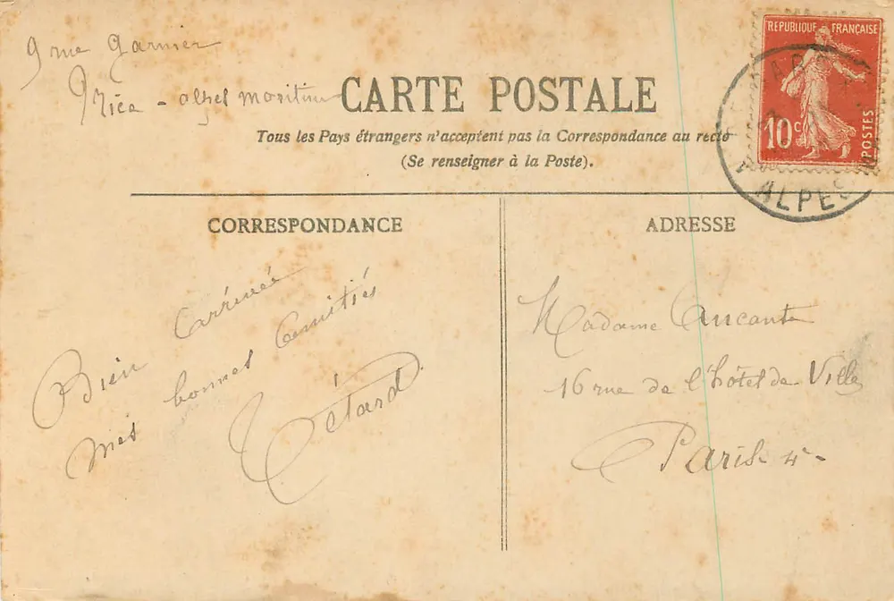 Nice - La Promenade des Anglais vers l'Hôtel Royal - BR - 1882 - Verso