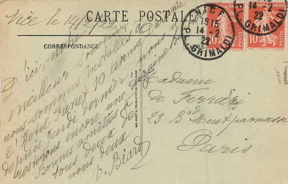 NICE — A Promenade dos Ingleses — BR — 1885 - Verso