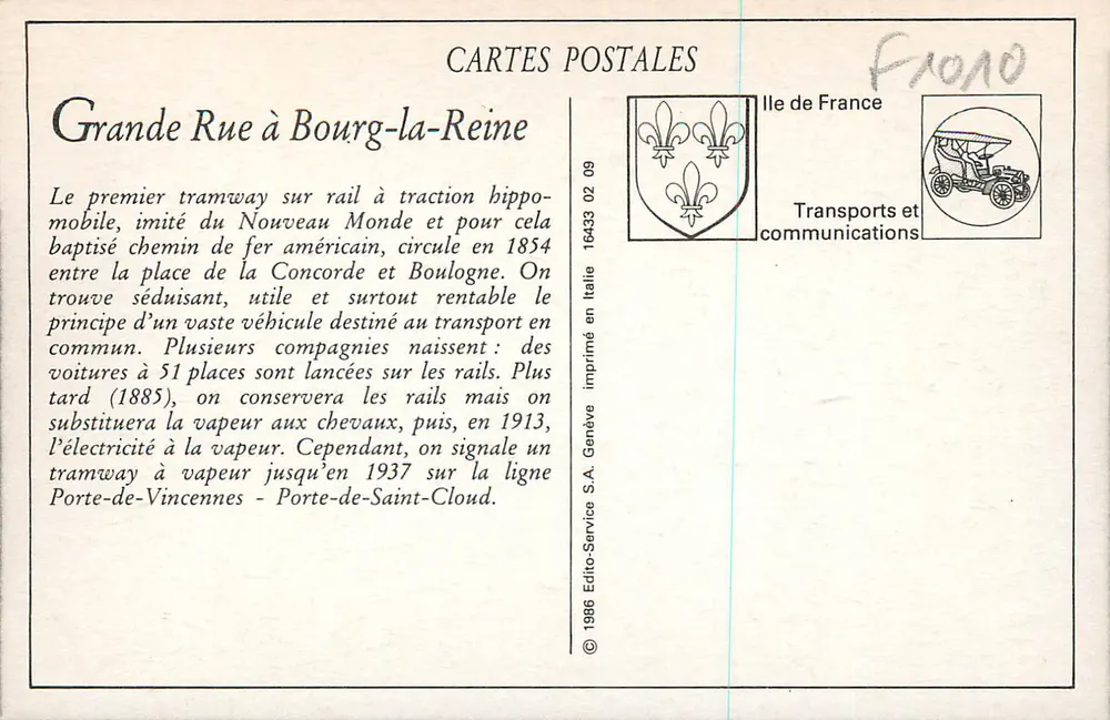Bourg-la-Reine — Grande Rue — Tramway T.M.K. n°88 - Reverso