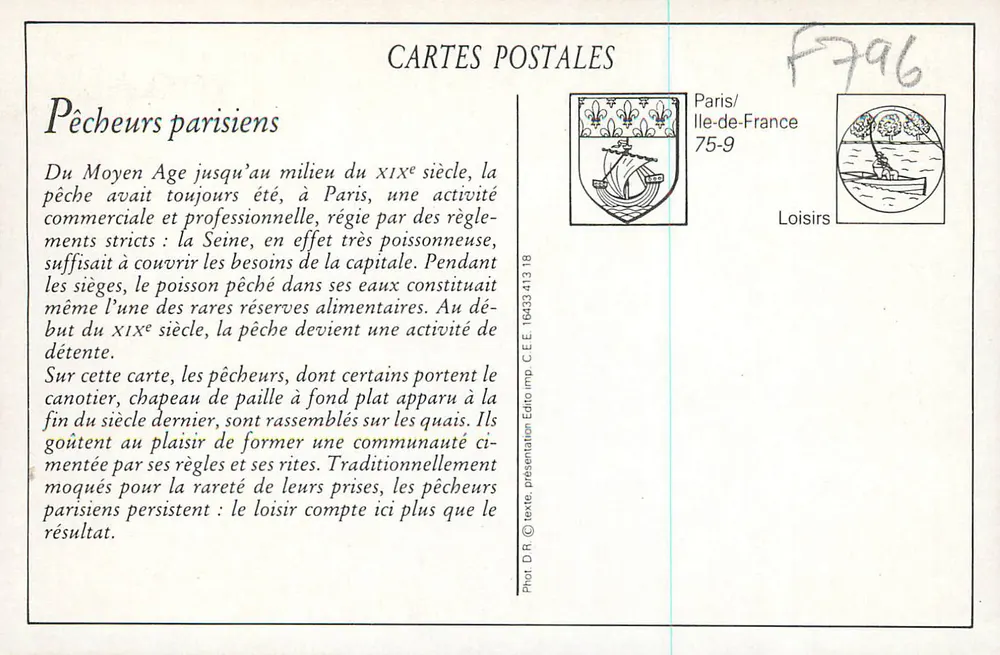 Parijsse pescadores — París Vécu — Editeurs d'Autueil - Achterkant