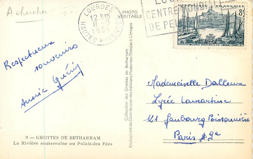 Grottes de Bétharram — Rivière souterraine au Palais des Fées — Théojac - Verso
