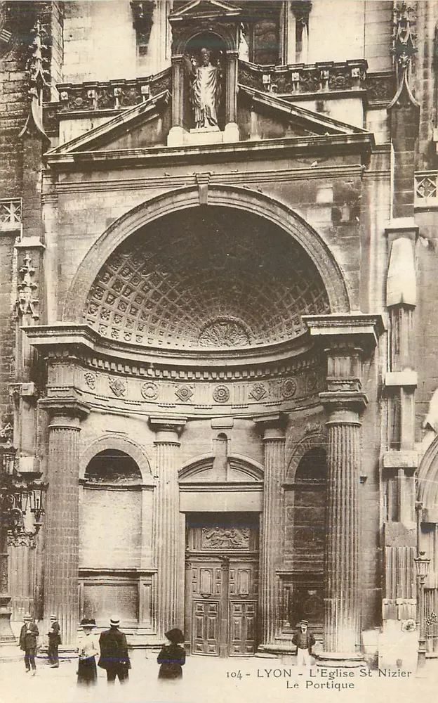 Lyon - L'Église Saint-Nizier - Le Portique - Recto