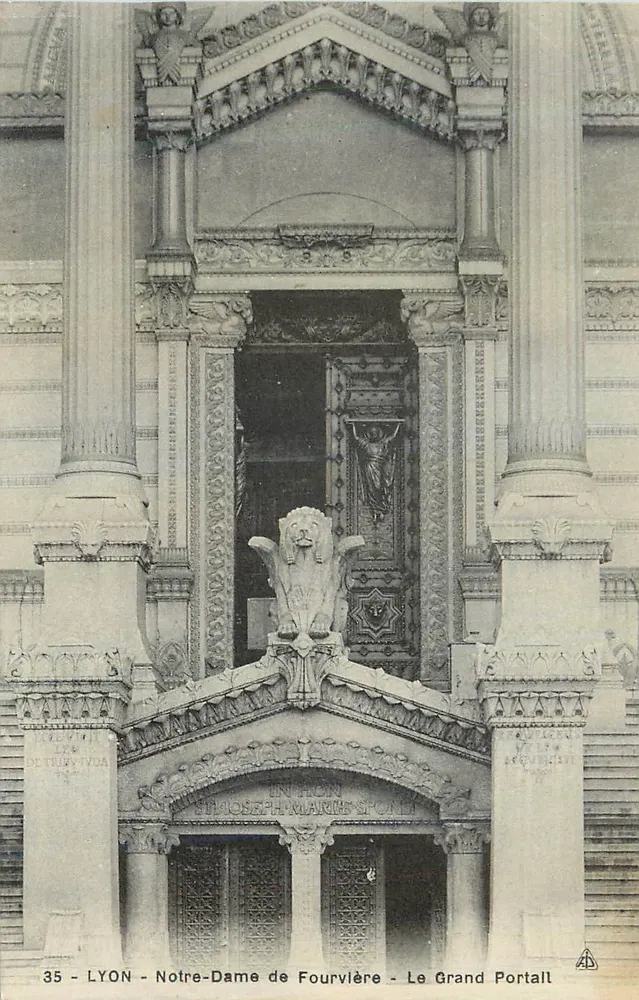 LYON - Notre-Dame de Fourvière - Le Grand Portail — éditeur De Truby Tuda, n°35 - Recto