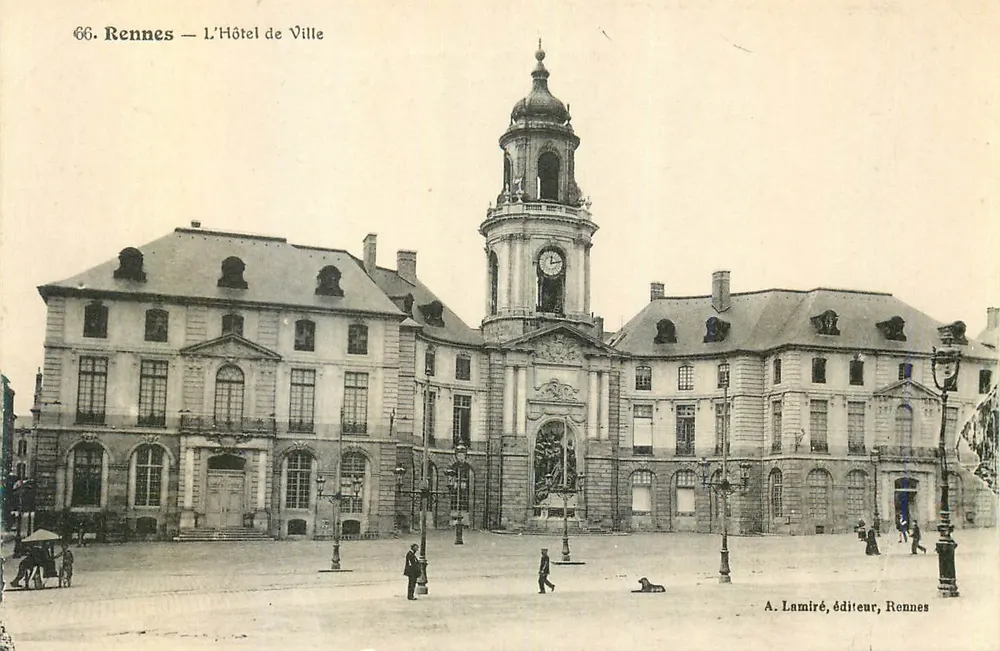 Rennes — O Hotel de Ville — A. Lamiré, editor, Rennes - Frente