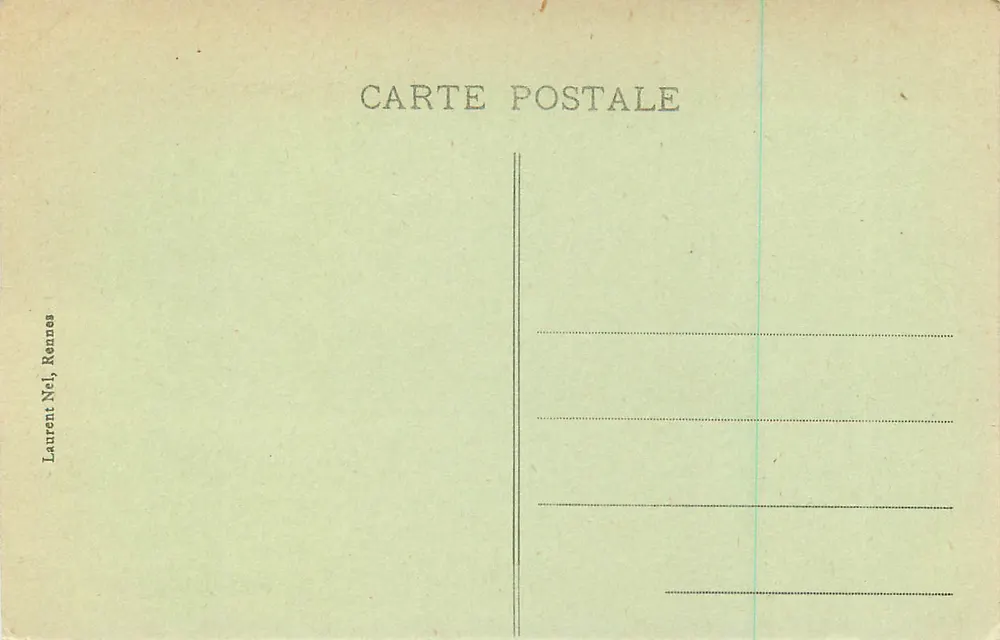 VANNES - Ulica św. Guénhaël — widok ulicy z kościołem po prawej stronie — wydawca Laurent Nel, Rennes, nr 404 - Rewers