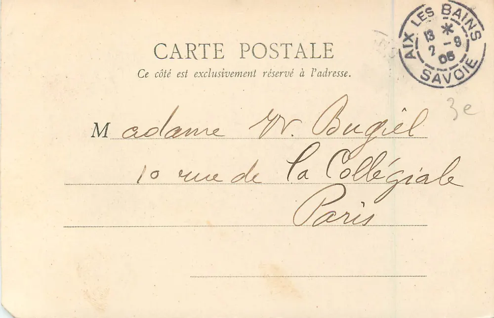 Aix-les-Bains — La Dent du Chat vom Grand Port aus gesehen — B. E., Paris - Rückseite