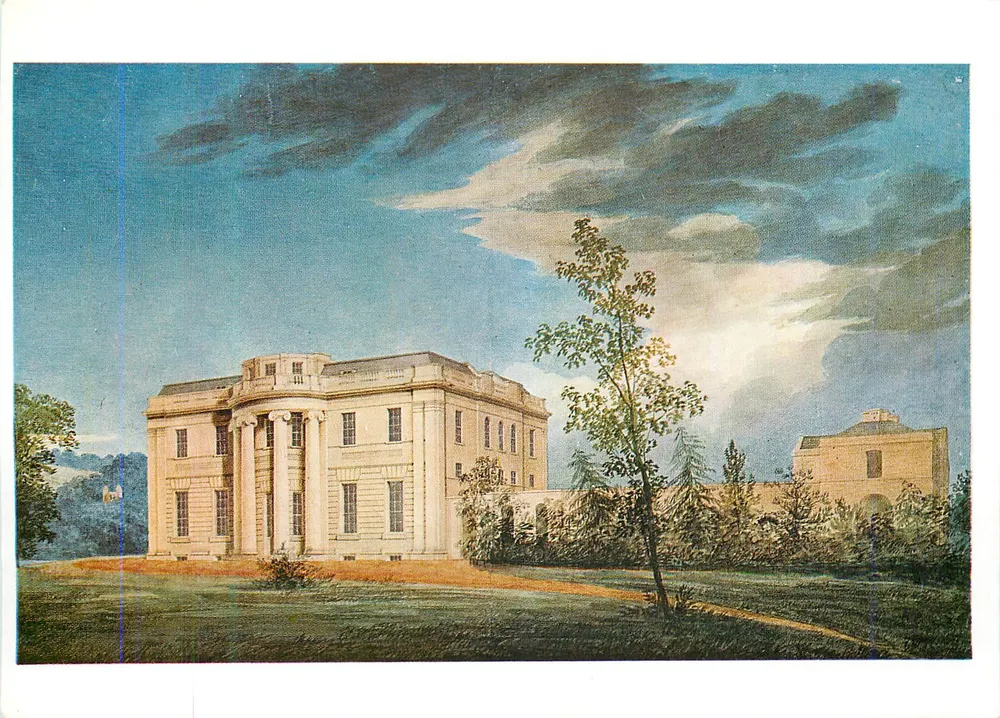 Tyringham House — projet de Sir John Soane — dessin de Joseph Michael Gandy - Recto