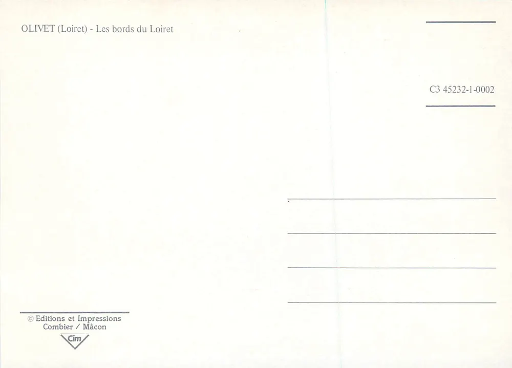 Olivet (Loiret) — Os margens do Loiret — Edições e Impressões Combier / Mâcon - Verso