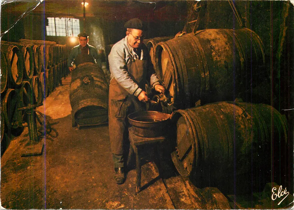 Weinlager von Bordeaux — ArbeitsSzene mit Fässern — Elcés - Vorderseite