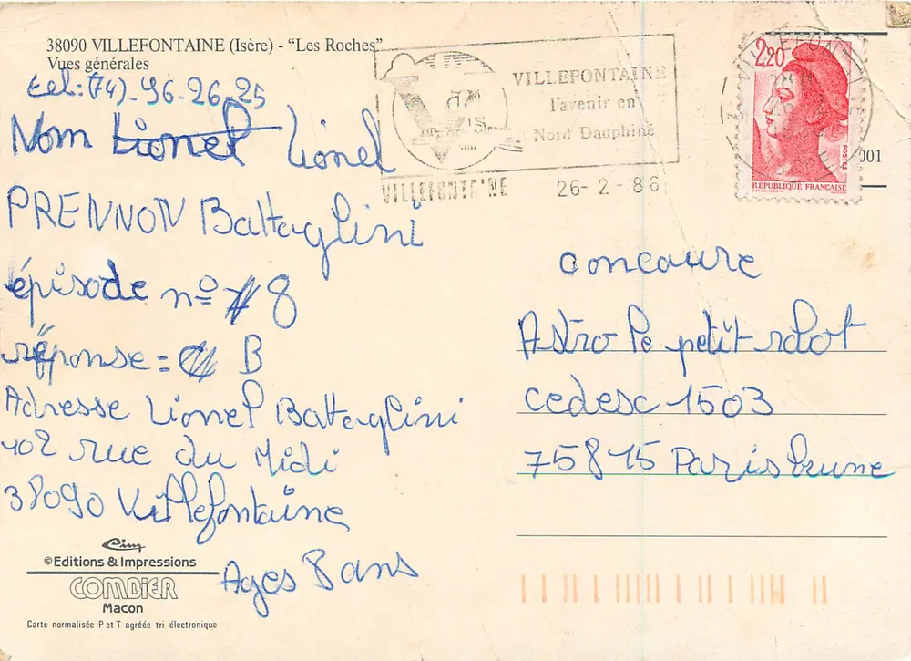 Villefontaine — vue aérienne et plan d'eau — Éditions & Impressions COMBIDIER - Rückseite