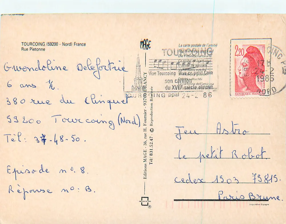 Eine Violette aus Tourcoing — Éditions MACE, n° 8 - Rückseite